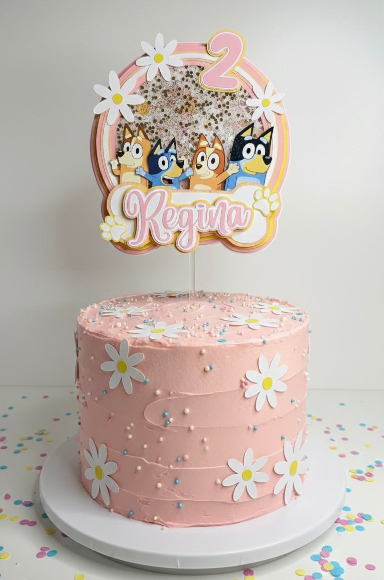 Daisy Flowers & Characters Cake Topper